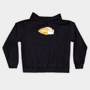 Rabbit pop up inside banana _ Bunniesmee Kids Hoodie